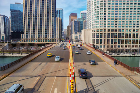 CHICAGO, IL - CIRCA MARCH, 2016: Chicago downtown in the daytime. Chicago is the third most populous...