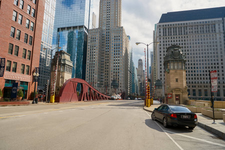 CHICAGO, IL - CIRCA MARCH, 2016: Chicago downtown in the daytime. Chicago is the third most populous city in the United States.のeditorial素材