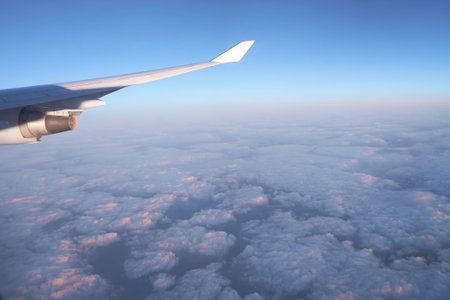 Aerial view from jet aircraftの写真素材