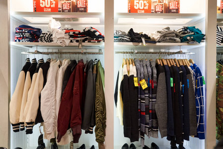 HONG KONG - CIRCA JANUARY, 2016: inside of a store in Hong Kong. Shopping is a widely popular social activity in Hong Kong.のeditorial素材