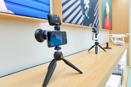 HONG KONG - CIRCA SEPTEMBER, 2016: inside of Apple store. Apple Store is a chain of retail stores owned and operated by Apple Inc., dealing with computers and consumer electronics.のeditorial素材