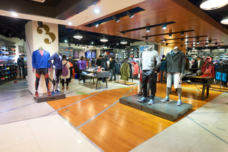 HONG KONG - CIRCA JANUARY, 2016: interior of a store in Hong Kong. Shopping is a widely popular social activity in Hong Kong.のeditorial素材