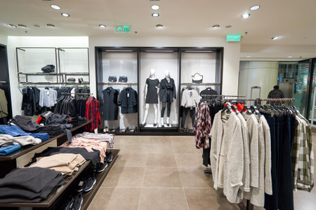 HONG KONG - CIRCA JANUARY, 2016: inside of Zara store at shopping center in Hong Kong. Zara is a...