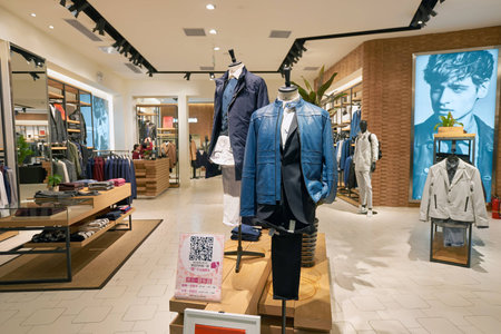 SHENZHEN, CHINA - FEBRUARY 05, 2016: inside of a store at KK Mall in Shenzhen. Shenzhen has excellent shopping choices and offers tourists great shopping opportunities.のeditorial素材