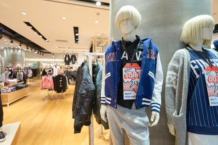 SHENZHEN, CHINA - FEBRUARY 05, 2016: inside of a store at KK Mall in Shenzhen. Shenzhen has...