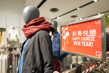 HONG KONG - CIRCA JANUARY, 2016: inside of Bershka store in Hong Kong. Bershka is a retailer and part of the Spanish Inditex groupのeditorial素材