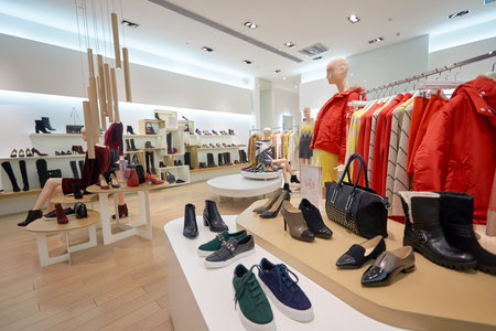 SHENZHEN, CHINA - FEBRUARY 05, 2016: inside of a store at KK Mall in Shenzhen. Shenzhen has excellent shopping choices and offers tourists great shopping opportunities.のeditorial素材