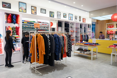 HONG KONG - CIRCA JANUARY, 2016: interior of a store in Hong Kong. Shopping is a widely popular social activity in Hong Kong.のeditorial素材