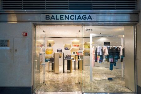 HONG KONG - CIRCA JANUARY, 2016: inside of The Landmark. The Landmark is an office and shopping development owned by Hongkong Land in Central, Hong Kong.のeditorial素材