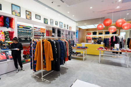 HONG KONG - CIRCA JANUARY, 2016: interior of a store in Hong Kong. Shopping is a widely popular social activity in Hong Kong.のeditorial素材