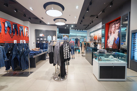 SHENZHEN, CHINA - FEBRUARY 05, 2016: inside of a store at KK Mall in Shenzhen. Shenzhen has...