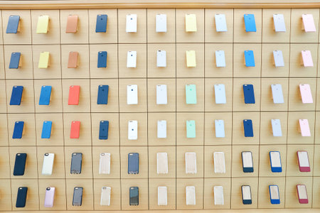 HONG KONG - CIRCA SEPTEMBER, 2016: inside of Apple store. Apple Store is a chain of retail stores owned and operated by Apple Inc., dealing with computers and consumer electronics.のeditorial素材