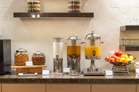 SINGAPORE - CIRCA SEPTEMBER, 2016: interior of Plaza Premium Lounge at Singapore Changi Airport. Changi Airport is the primary civilian airport for Singapore.のeditorial素材