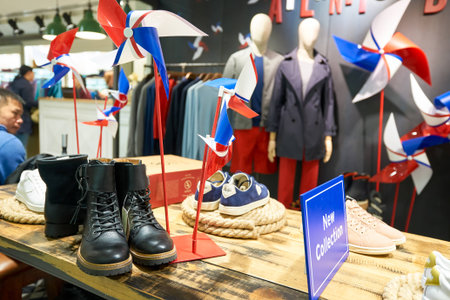 HONG KONG - CIRCA JANUARY, 2016: inside of a store in Hong Kong. Shopping is a widely popular social activity in Hong Kong.のeditorial素材