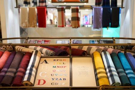 HONG KONG - CIRCA JANUARY, 2016: inside of a shopping center in Hong Kong. Shopping is a widely popular social activity in Hong Kong.のeditorial素材