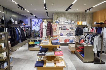 SINGAPORE - CIRCA NOVEMBER, 2015: interior of a store at Singapore Changi Airport. Changi Airport ...