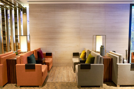 SINGAPORE - CIRCA SEPTEMBER, 2016: interiof of dnata lounge in Changi Aiport. Changi Airport is the primary civilian airport for Singapore.のeditorial素材