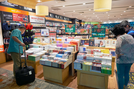 SINGAPORE - CIRCA NOVEMBER, 2015: interior of a store at Singapore Changi Airport. Changi Airport ...