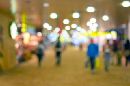SINGAPORE - CIRCA SEPTEMBER, 2016: defocused shot inside of Changi Aiport. Changi Airport is the primary civilian airport for Singapore.のeditorial素材
