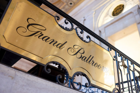 CHICAGO, IL - CIRCA MARCH, 2016: inside of the Hilton Chicago. The Hilton Chicago is a large centrally-located luxury hotel in Chicago, Illinois, United States.のeditorial素材