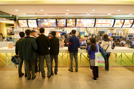 HONG KONG - CIRCA JANUARY, 2016:  McDonald's in Hong Kong. McDonald's is the world's largest chain...