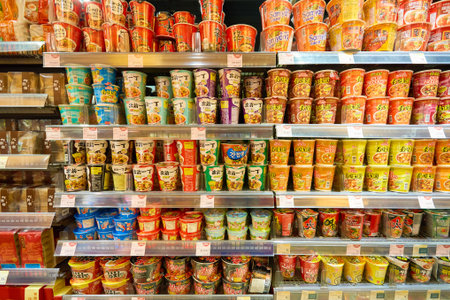 HONG KONG - CIRCA JANUARY, 2016: inside of ThreeSixty store in Elements shopping mall. ThreeSixty is Hong Kong's largest retailer of natural foods and organic foods.のeditorial素材