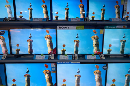 HONG KONG - CIRCA JANUARY, 2016: an electronic store at shopping center in Hong Kong. Shopping is a...
