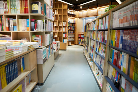 SHENZHEN, CHINA - SEPTEMBER 09, 2016: inside a book store in Shenzhen. Shenzhen is a major city in...