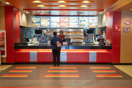 PATTAYA, THAILAND - FEBRUARY 22, 2016: Kentucky Fried Chicken in Pattaya. Kentucky Fried Chicken is a fast food restaurant chain that specializes in fried chicken.のeditorial素材