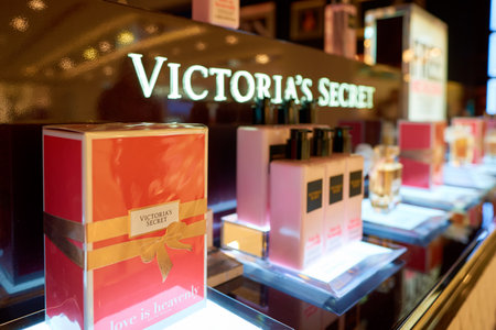 HONG KONG - SEPTEMBER 02, 2016: Victoria's Secret at New Town Plaza. Victoria's Secret is an American designer, manufacturer and marketer of women's premium lingerie, womenswear and beauty products.のeditorial素材