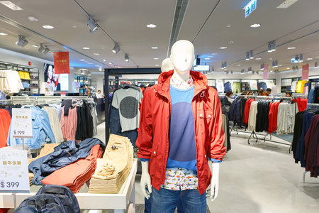 HONG KONG - CIRCA JANUARY, 2016: H & M store in Hong Kong. H and M known for its fast-fashion...