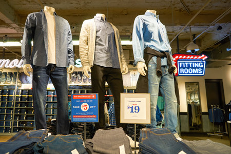 NEW YORK - MARCH 18, 2016: inside of Old Navy store in New York. Old Navy is an American clothing...