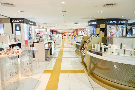 HONG KONG - SEPTEMBER 02, 2016: cosmetics at New Town Plaza shopping mall. New Town Plaza is a...