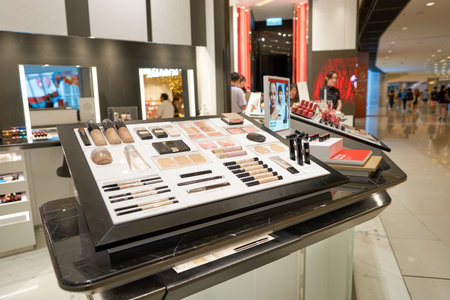 HONG KONG - SEPTEMBER 02, 2016: cosmetics store in Hong Kong. Hong Kong's cosmetics market is highly competitive and having no sales taxesのeditorial素材