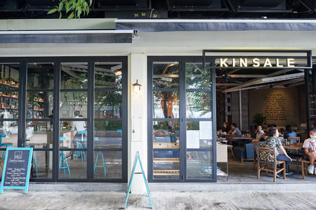 HONG KONG - OCTOBER 25, 2015: Kinsale restaurant in the daytime. Kinsale is a restaurant located in Hong Kong's Kennedy Town.のeditorial素材