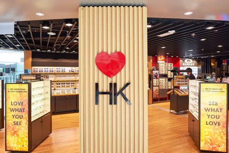 HONG KONG - NOVEMBER 03, 2015: inside of Hong Kong Airport. Hong Kong International Airport is the main airport in Hong Kong. It is located on the island of Chek Lap Kok.のeditorial素材