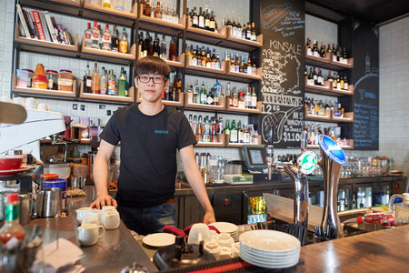 HONG KONG - OCTOBER 25, 2015: inside Kinsale restaurant. Kinsale is a restaurant located in Hong Kong's Kennedy Town.のeditorial素材