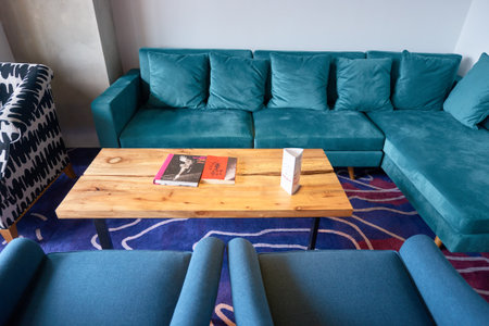 HONG KONG - 27 JANUARY, 2016: inside Bay Bridge Hong Kong by Hotel G. The hotel located on 123 Castle Peak Road, Ting Kau, Tsuen Wan, Hong Kong.のeditorial素材