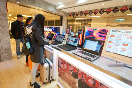 HONG KONG - CIRCA JANUARY, 2016: an electronic store at a shopping center in Hong Kong. Shopping is...