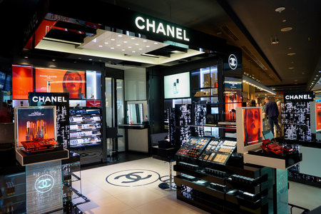 DUBAI, UAE - CIRCA NOVEMBER, 2016: Chanel store at Dubai International Airport.のeditorial素材