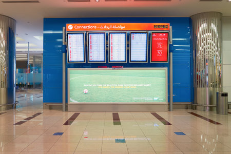 DUBAI, UAE - CIRCA NOVEMBER, 2016: inside Dubai International Airport. It is the primary airport serving Dubai, United Arab Emirates and is the world's busiest airport by international passenger traffic.のeditorial素材