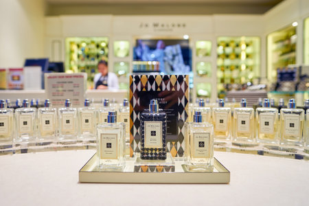 DUBAI, UAE - CIRCA NOVEMBER, 2016: Jo Malone store at Dubai International Airport. Jo Malone London is a British perfume and scented candle brand, founded by Jo Malone.のeditorial素材
