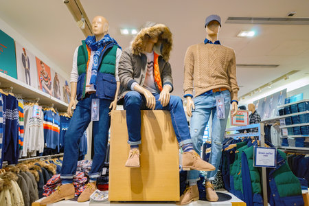 HONG KONG - CIRCA NOVEMBER, 2016: inside GAP store in Hong Kong. The Gap, Inc. is an American worldwide clothing and accessories retailer.のeditorial素材