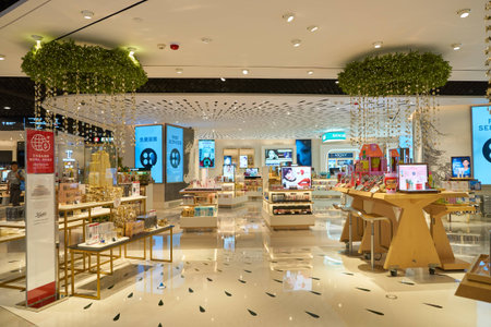 HONG KONG - CIRCA NOVEMBER, 2016: cosmetics for sale in Hong Kong. Hong Kong's cosmetics market is highly competitive and having no sales taxes.のeditorial素材