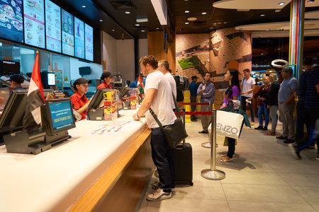 DUBAI, UAE - CIRCA NOVEMBER, 2016: counter service in a McDonald's restaurant at Dubai International...