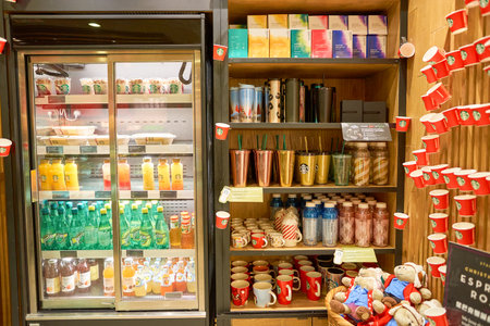 HONG KONG - CIRCA NOVEMBER, 2016: a Starbucks cafe in Hong Kong. Starbucks Corporation is an...