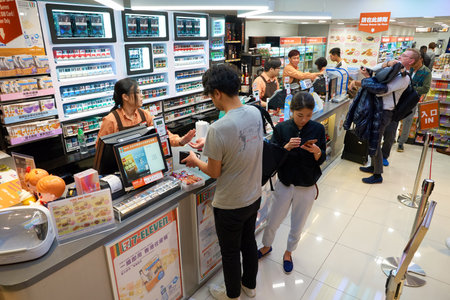 HONG KONG - CIRCA NOVEMBER, 2016: a 7-Eleven store in Hong Kong. 7-Eleven is an international chain...