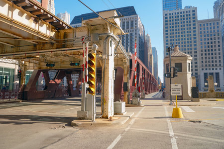 CHICAGO, USA - CIRCA APRIL, 2016: Chicago urban landscape at daytime. Chicago is the third-most populous city in the United Statesのeditorial素材