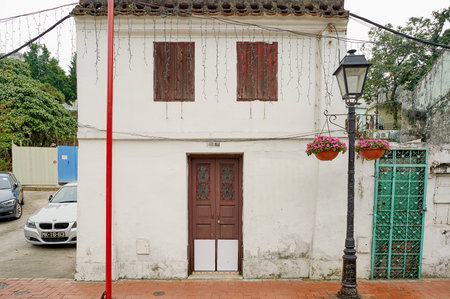 MACAO, CHINA - CIRCA FEBRUARY, 2016: Macao urban landscape at daytime. Macao is an autonomous territory on the western side of the Pearl River Delta in East Asia.のeditorial素材