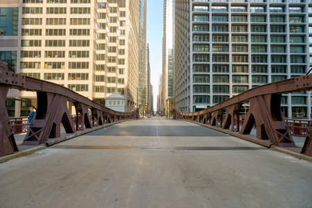 CHICAGO, USA - CIRCA APRIL, 2016: Chicago urban landscape at daytime. Chicago is the third-most populous city in the United Statesのeditorial素材